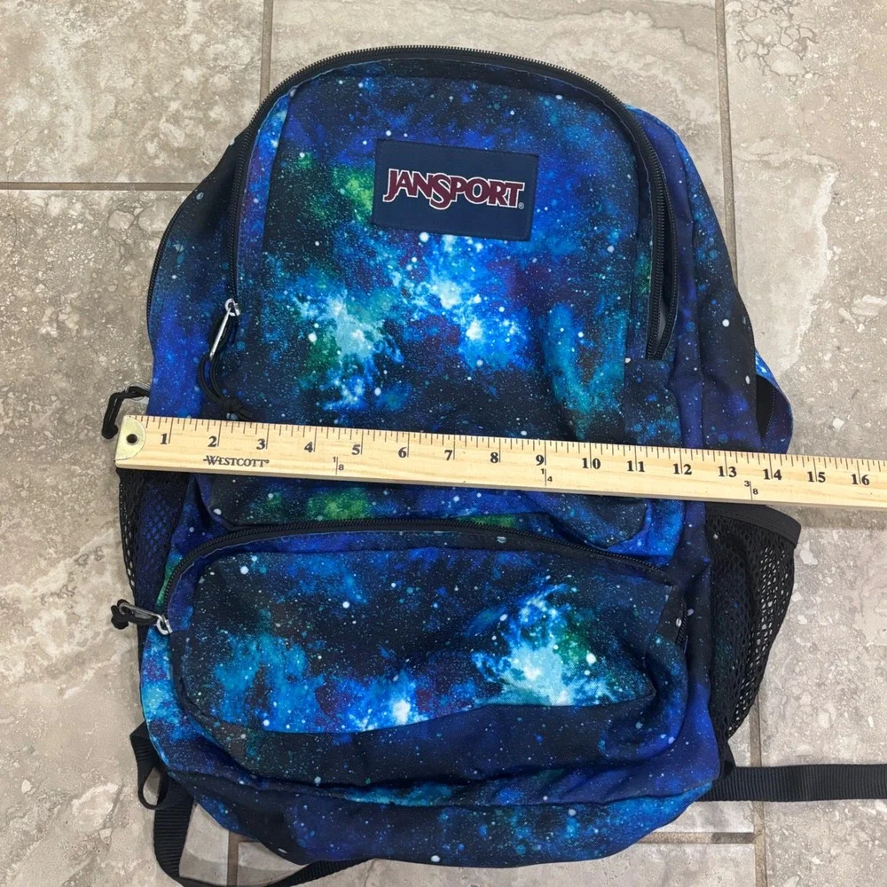 JanSport Doubleton Galaxy Space Backpack Blue Green JS0A7ZNY Kids School Bag